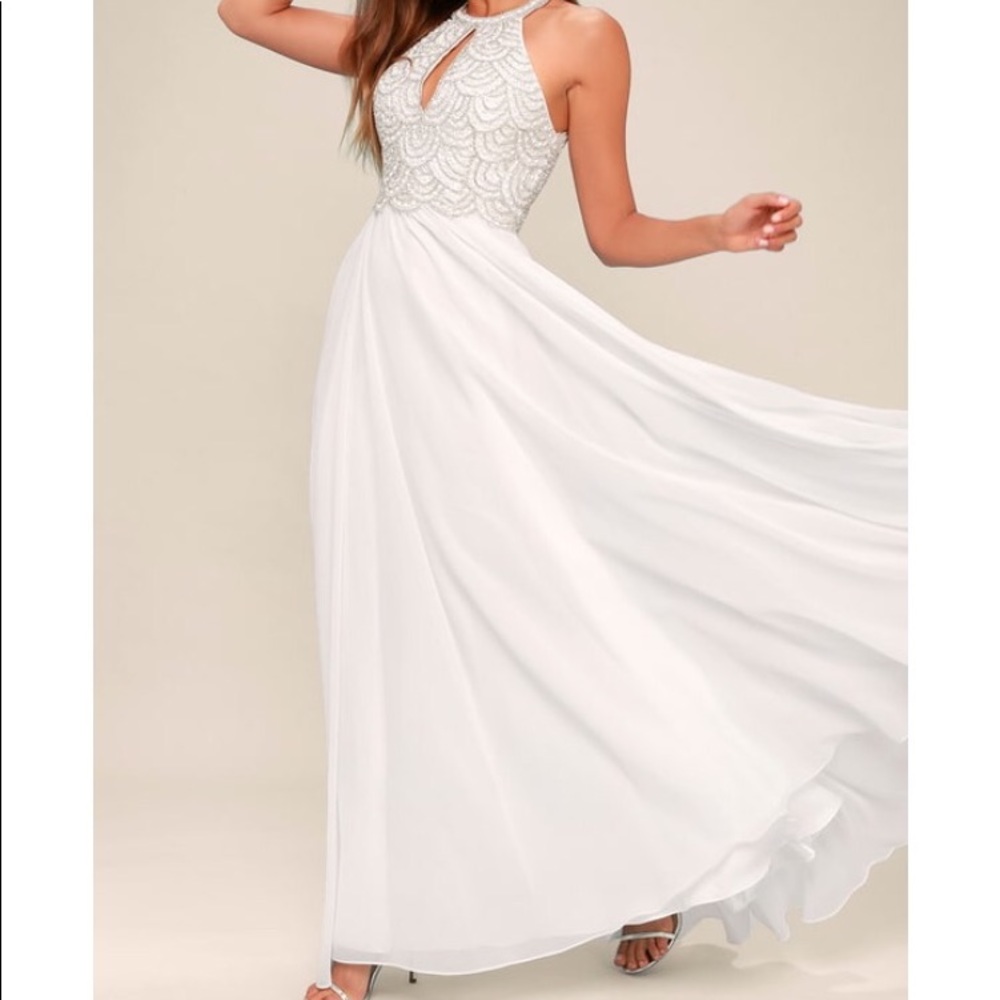 Lulu’s Principessa White Beaded Maxi